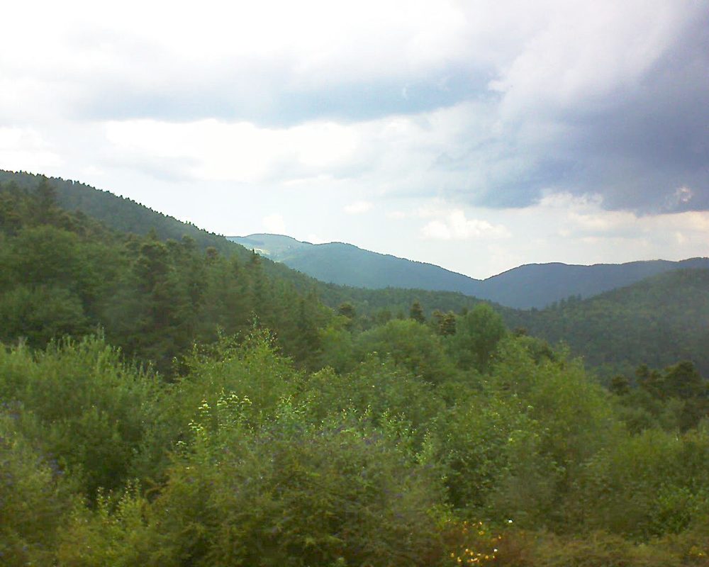 Le petit ballon vu depuis le Domaine Langmatt à Murbach le 17.07.2018 à 12:15 Le petit ballon (Alsace, Vosges) le 17.07.2018 à 12:15