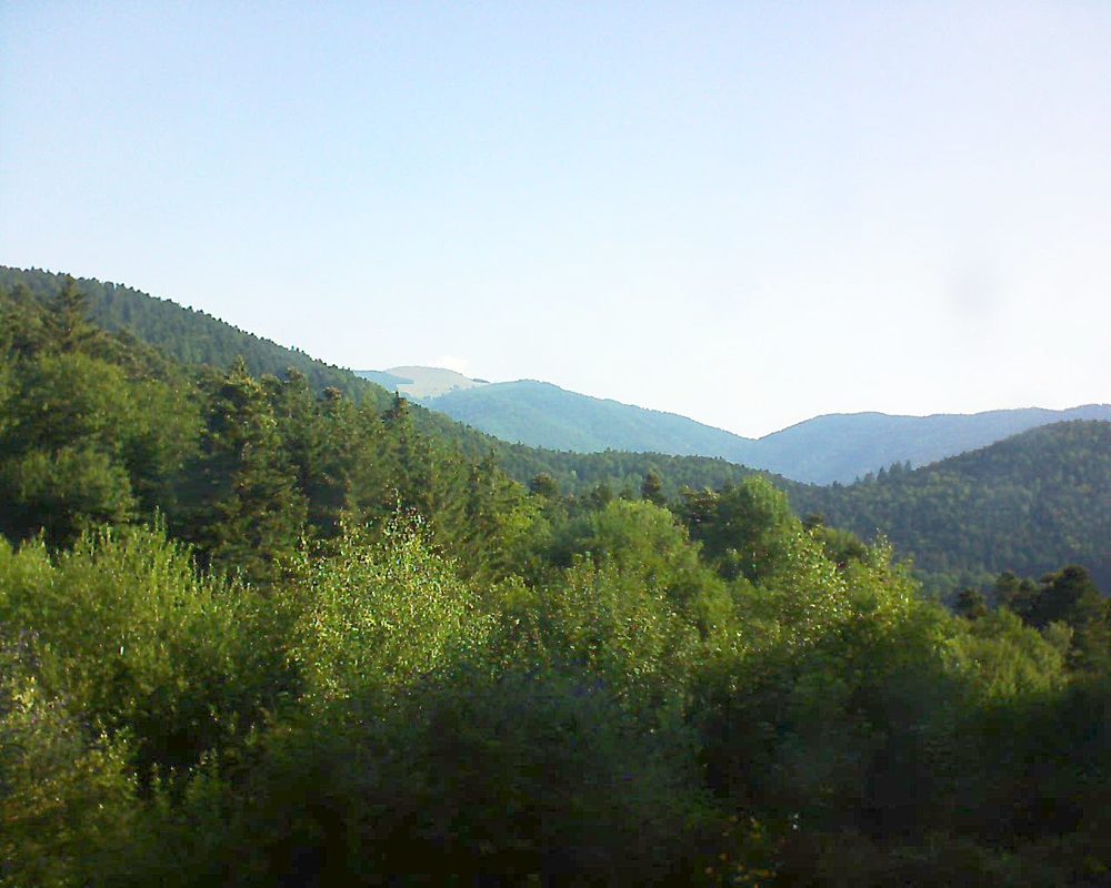 Le petit ballon vu depuis le Domaine Langmatt à Murbach le 18.07.2018 à 08:45 Le petit ballon (Alsace, Vosges) le 18.07.2018 à 08:45