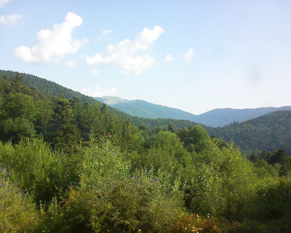 Le petit ballon vu depuis le Domaine Langmatt à Murbach le 18.07.2018 à 09:15 Le petit ballon (Alsace, Vosges) le 18.07.2018 à 09:15