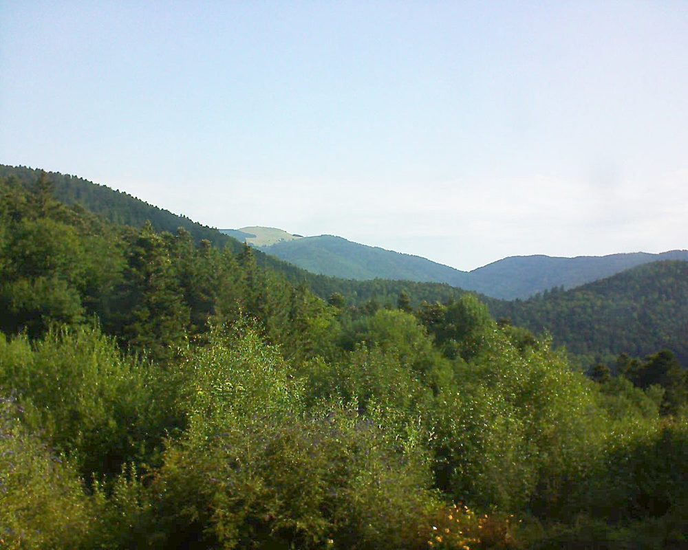 Le petit ballon vu depuis le Domaine Langmatt à Murbach le 19.07.2018 à 09:15 Le petit ballon (Alsace, Vosges) le 19.07.2018 à 09:15