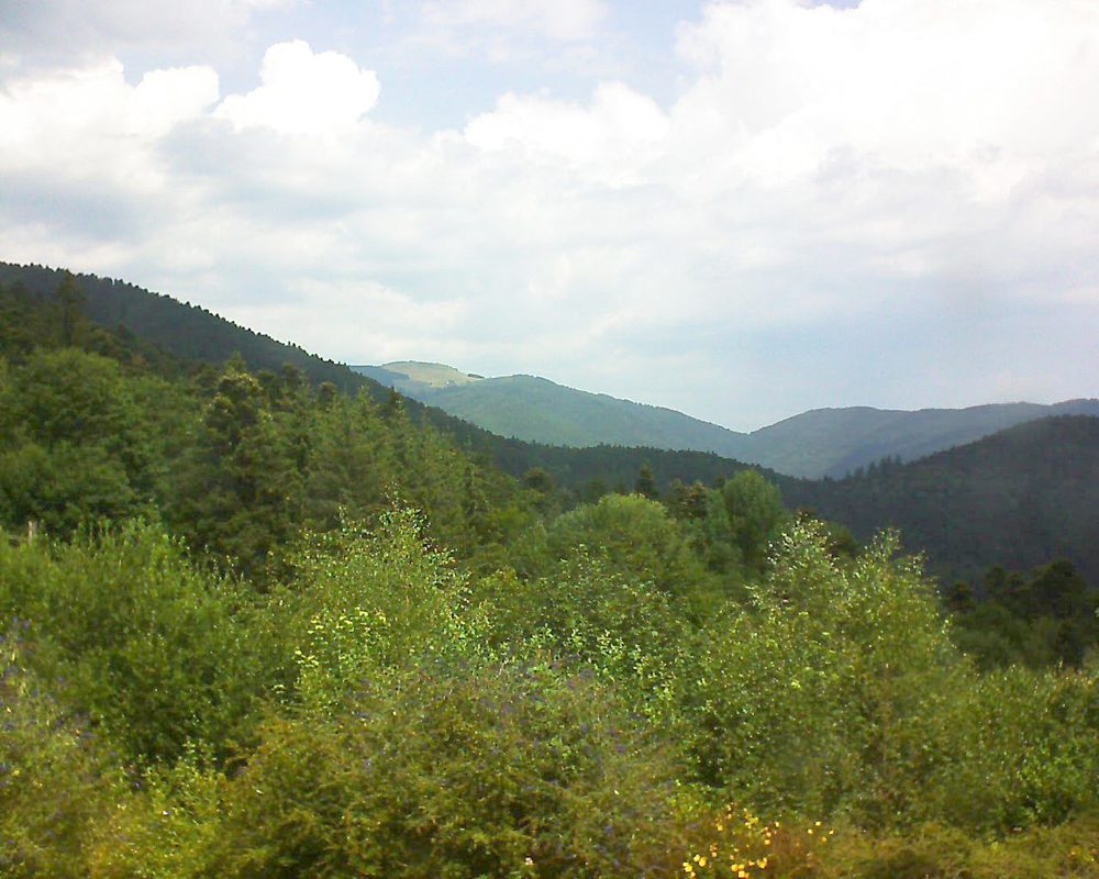 Le petit ballon vu depuis le Domaine Langmatt à Murbach le 20.07.2018 à 12:30 Le petit ballon (Alsace, Vosges) le 20.07.2018 à 12:30