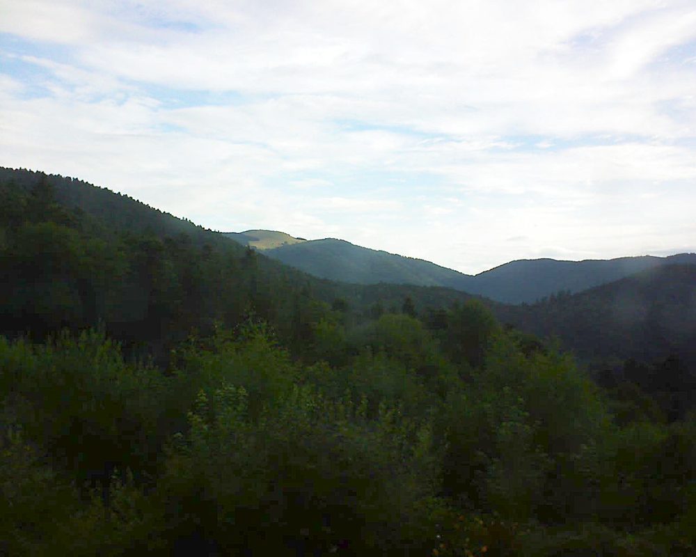 Le petit ballon vu depuis le Domaine Langmatt à Murbach le 21.07.2018 à 07:30 Le petit ballon (Alsace, Vosges) le 21.07.2018 à 07:30