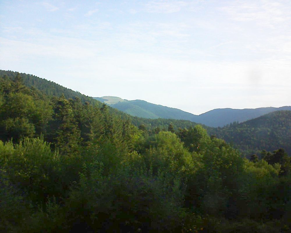 Le petit ballon vu depuis le Domaine Langmatt à Murbach le 22.07.2018 à 08:15 Le petit ballon (Alsace, Vosges) le 22.07.2018 à 08:15