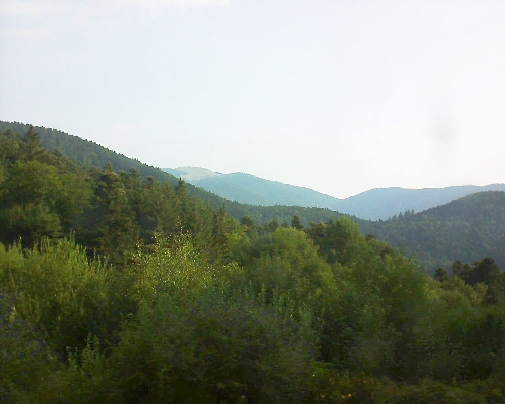 Le petit ballon vu depuis le Domaine Langmatt à Murbach le 25.07.2018 à 08:30 Le petit ballon (Alsace, Vosges) le 25.07.2018 à 08:30