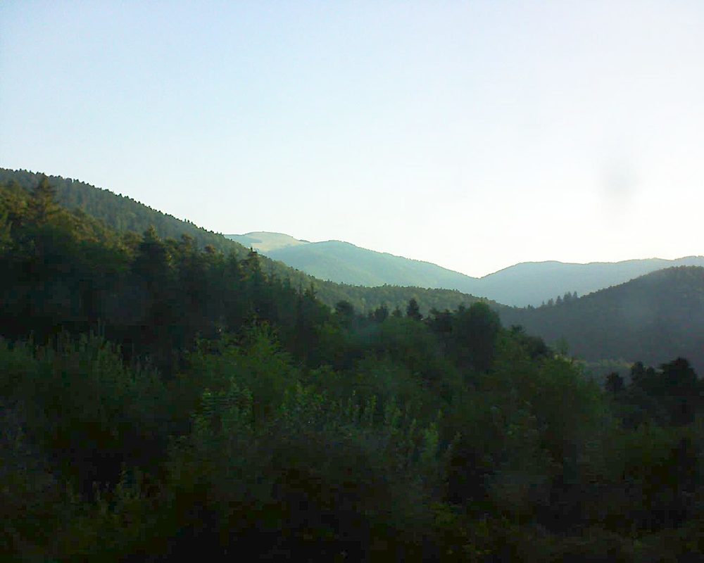 Le petit ballon vu depuis le Domaine Langmatt à Murbach le 26.07.2018 à 07:15 Le petit ballon (Alsace, Vosges) le 26.07.2018 à 07:15