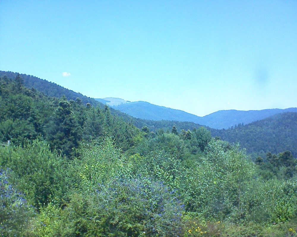 Le petit ballon vu depuis le Domaine Langmatt à Murbach le 26.07.2018 à 13:30 Le petit ballon (Alsace, Vosges) le 26.07.2018 à 13:30