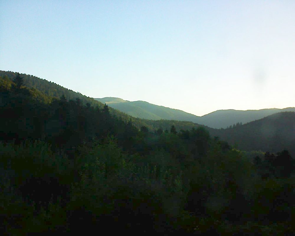 Le petit ballon vu depuis le Domaine Langmatt à Murbach le 27.07.2018 à 06:45 Le petit ballon (Alsace, Vosges) le 27.07.2018 à 06:45