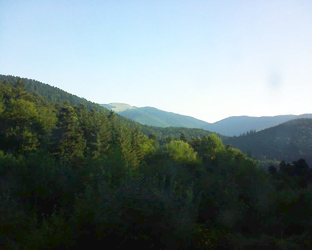 Le petit ballon vu depuis le Domaine Langmatt à Murbach le 27.07.2018 à 07:45 Le petit ballon (Alsace, Vosges) le 27.07.2018 à 07:45