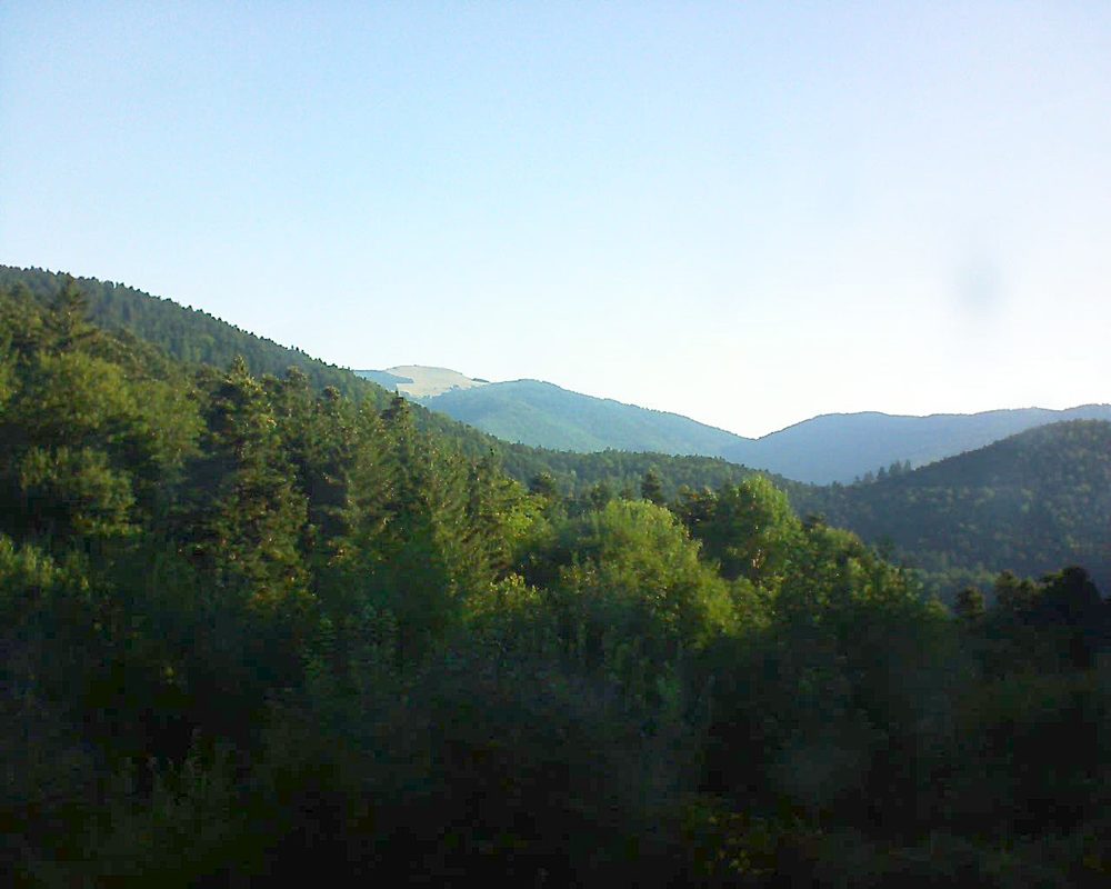 Le petit ballon vu depuis le Domaine Langmatt à Murbach le 27.07.2018 à 08:00 Le petit ballon (Alsace, Vosges) le 27.07.2018 à 08:00