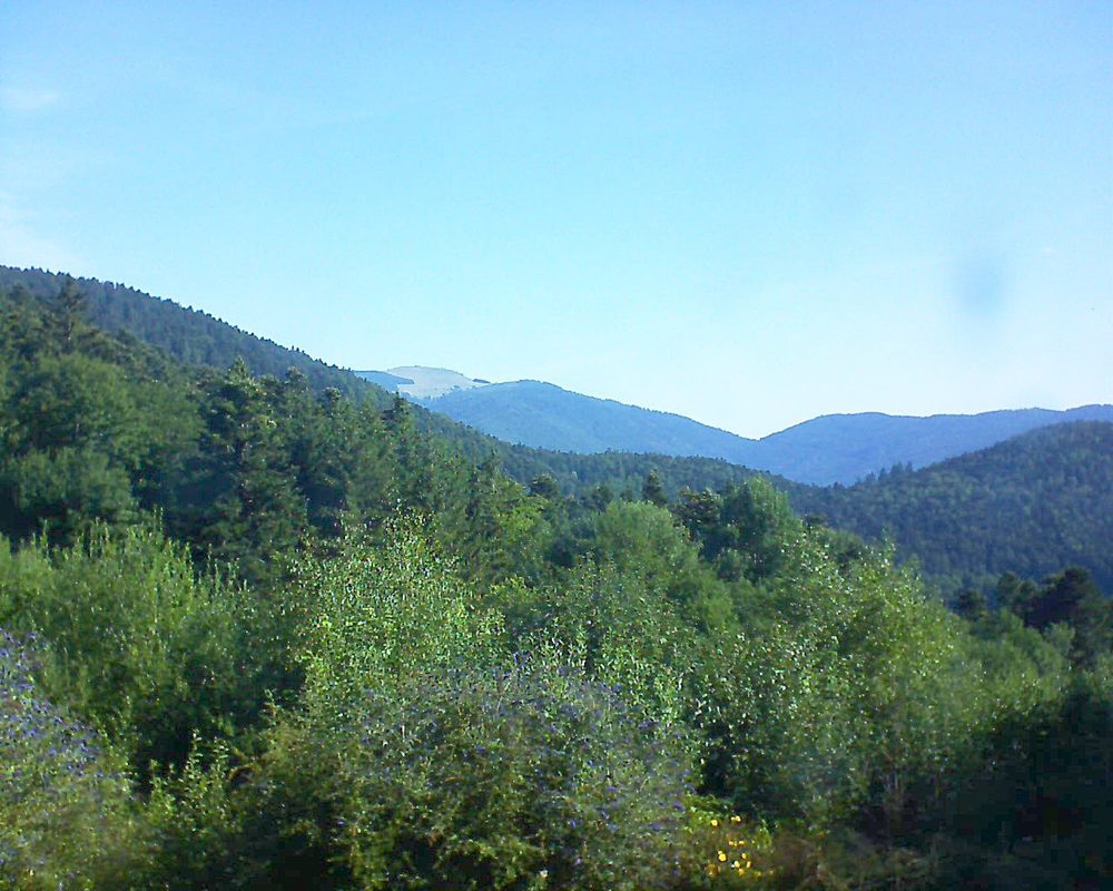 Le petit ballon vu depuis le Domaine Langmatt à Murbach le 27.07.2018 à 09:30 Le petit ballon (Alsace, Vosges) le 27.07.2018 à 09:30