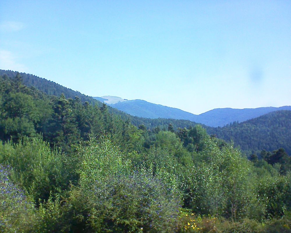 Le petit ballon vu depuis le Domaine Langmatt à Murbach le 27.07.2018 à 09:45 Le petit ballon (Alsace, Vosges) le 27.07.2018 à 09:45