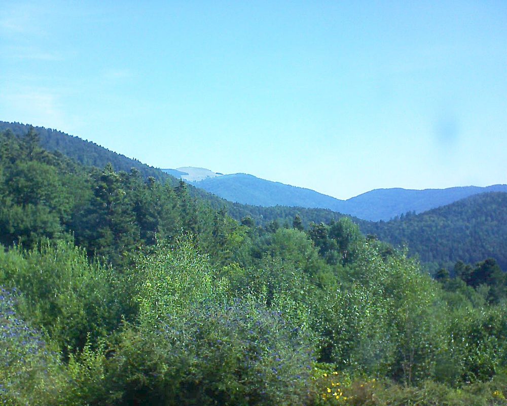 Le petit ballon vu depuis le Domaine Langmatt à Murbach le 27.07.2018 à 10:15 Le petit ballon (Alsace, Vosges) le 27.07.2018 à 10:15