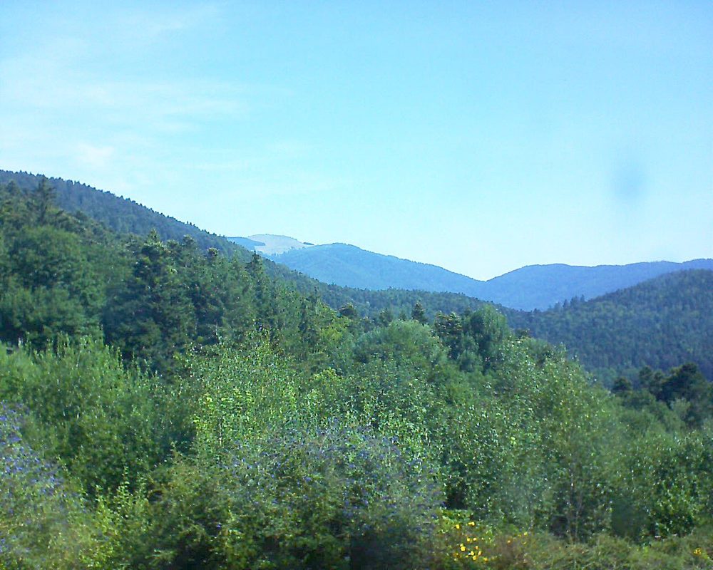 Le petit ballon vu depuis le Domaine Langmatt à Murbach le 27.07.2018 à 11:00 Le petit ballon (Alsace, Vosges) le 27.07.2018 à 11:00