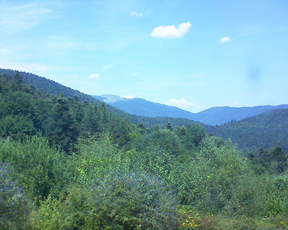 Le petit ballon vu depuis le Domaine Langmatt à Murbach le 27.07.2018 à 14:00 Le petit ballon (Alsace, Vosges) le 27.07.2018 à 14:00