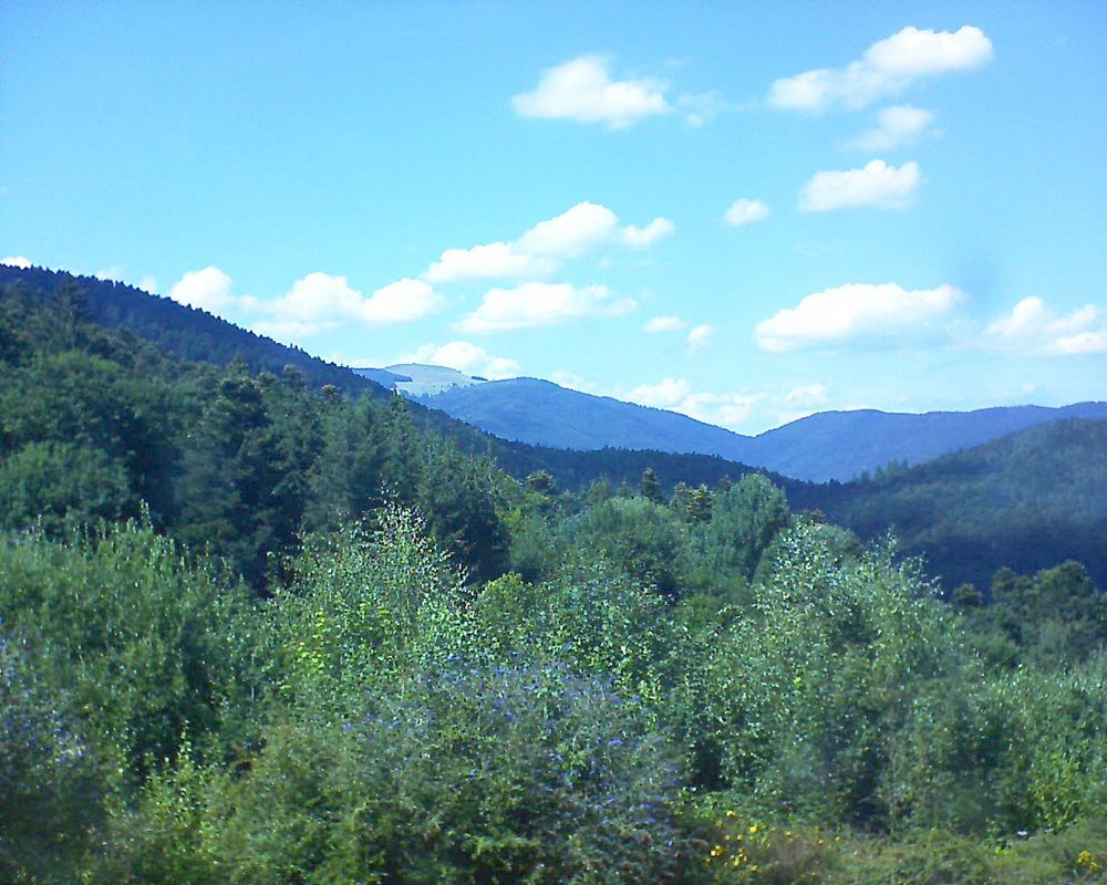 Le petit ballon vu depuis le Domaine Langmatt à Murbach le 29.07.2018 à 15:45 Le petit ballon (Alsace, Vosges) le 29.07.2018 à 15:45