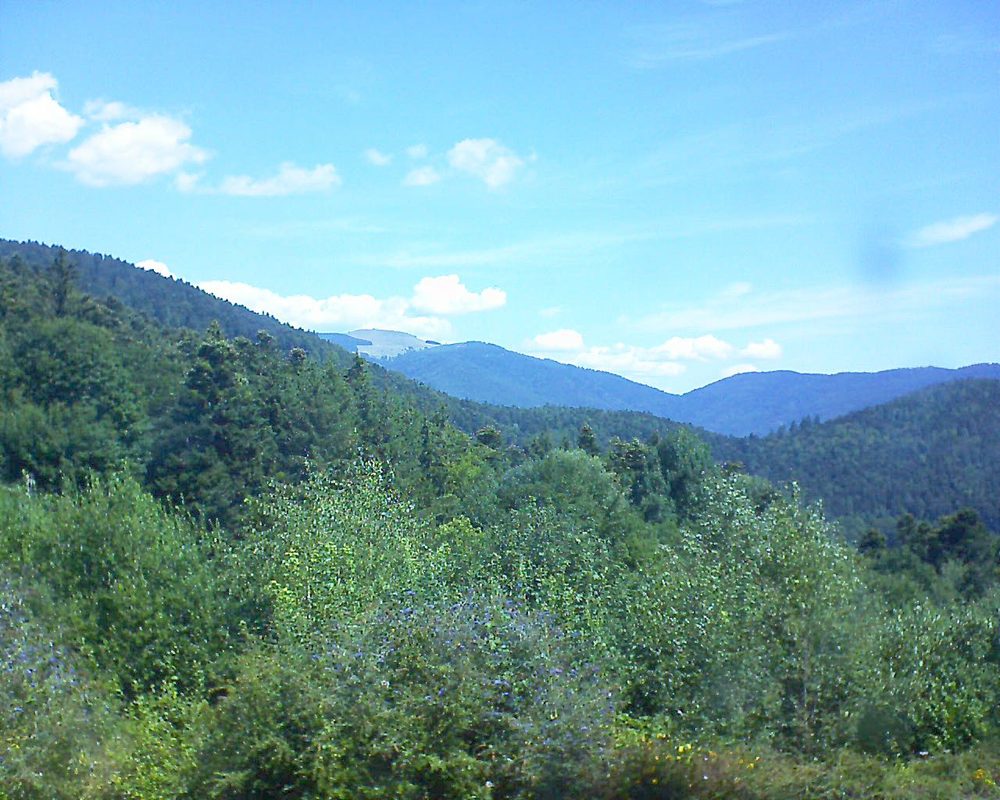 Le petit ballon vu depuis le Domaine Langmatt à Murbach le 30.07.2018 à 11:45 Le petit ballon (Alsace, Vosges) le 30.07.2018 à 11:45
