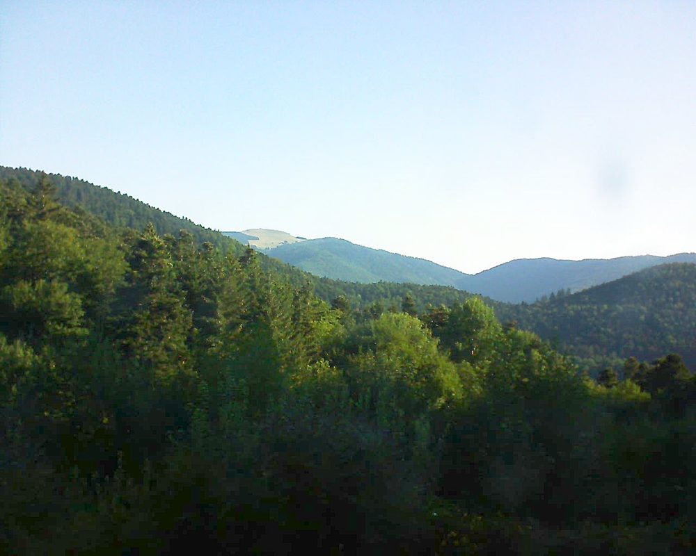 Le petit ballon vu depuis le Domaine Langmatt à Murbach le 31.07.2018 à 08:15 Le petit ballon (Alsace, Vosges) le 31.07.2018 à 08:15
