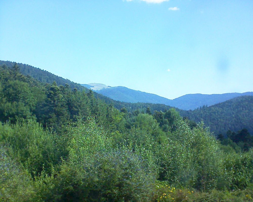 Le petit ballon vu depuis le Domaine Langmatt à Murbach le 31.07.2018 à 10:15 Le petit ballon (Alsace, Vosges) le 31.07.2018 à 10:15