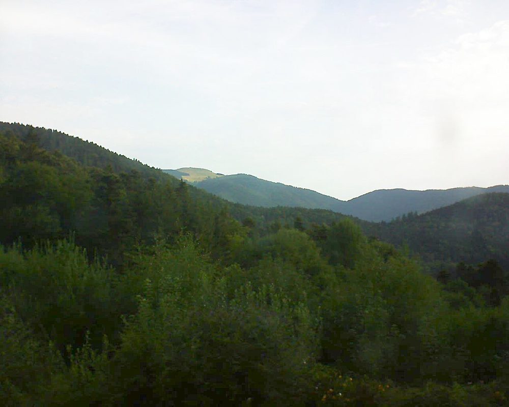 Le petit ballon vu depuis le Domaine Langmatt à Murbach le 01.08.2018 à 08:00 Le petit ballon (Alsace, Vosges) le 01.08.2018 à 08:00