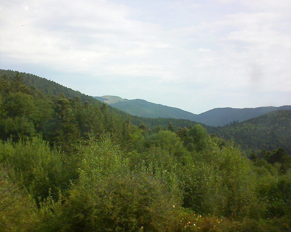 Le petit ballon vu depuis le Domaine Langmatt à Murbach le 01.08.2018 à 09:45 Le petit ballon (Alsace, Vosges) le 01.08.2018 à 09:45