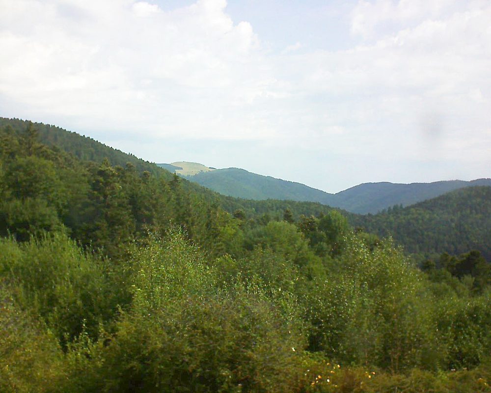Le petit ballon vu depuis le Domaine Langmatt à Murbach le 01.08.2018 à 10:00 Le petit ballon (Alsace, Vosges) le 01.08.2018 à 10:00