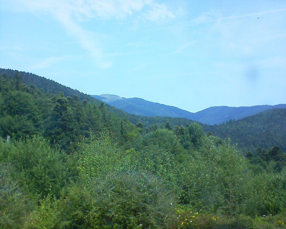 Le petit ballon vu depuis le Domaine Langmatt à Murbach le 01.08.2018 à 12:15 Le petit ballon (Alsace, Vosges) le 01.08.2018 à 12:15