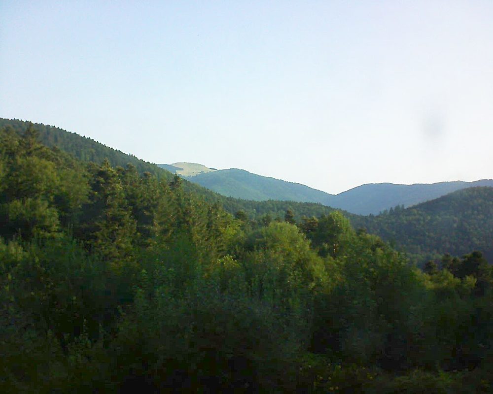 Le petit ballon vu depuis le Domaine Langmatt à Murbach le 02.08.2018 à 08:30 Le petit ballon (Alsace, Vosges) le 02.08.2018 à 08:30