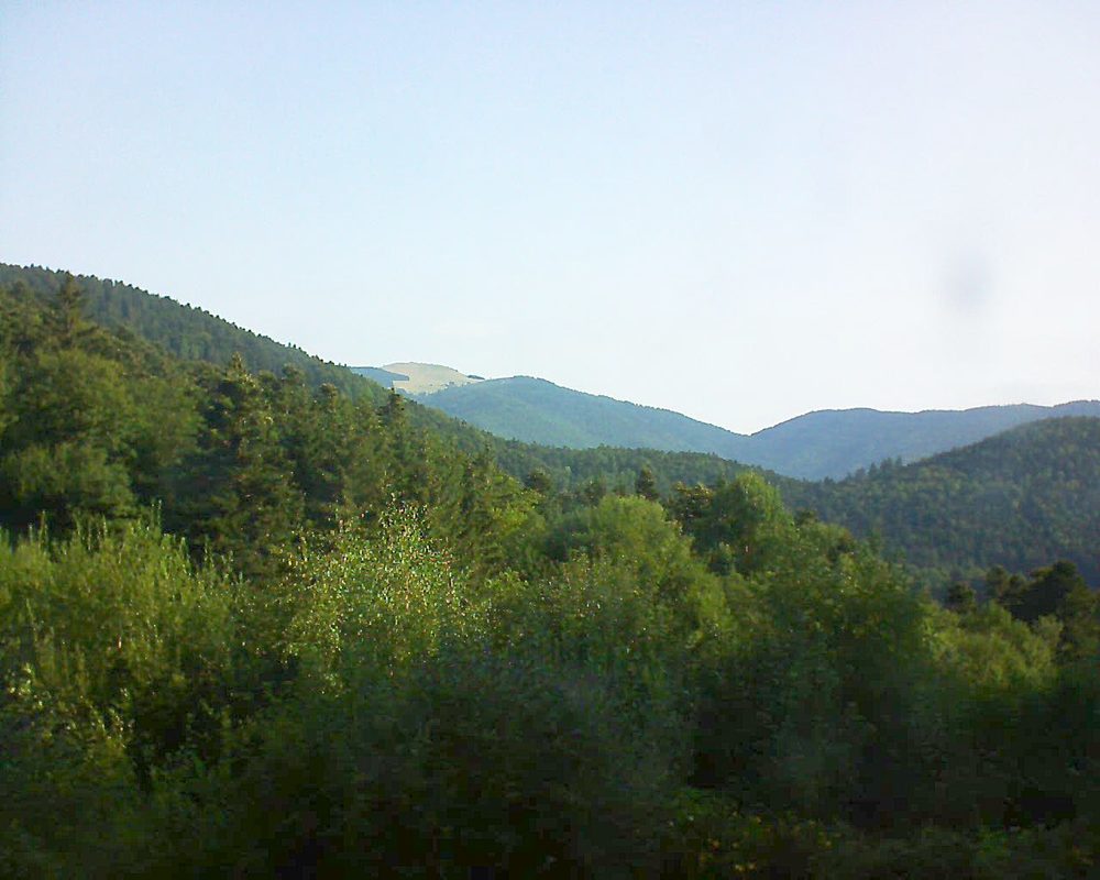 Le petit ballon vu depuis le Domaine Langmatt à Murbach le 02.08.2018 à 09:00 Le petit ballon (Alsace, Vosges) le 02.08.2018 à 09:00