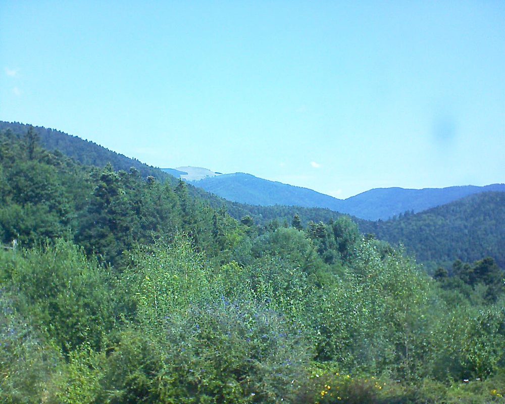 Le petit ballon vu depuis le Domaine Langmatt à Murbach le 02.08.2018 à 12:00 Le petit ballon (Alsace, Vosges) le 02.08.2018 à 12:00