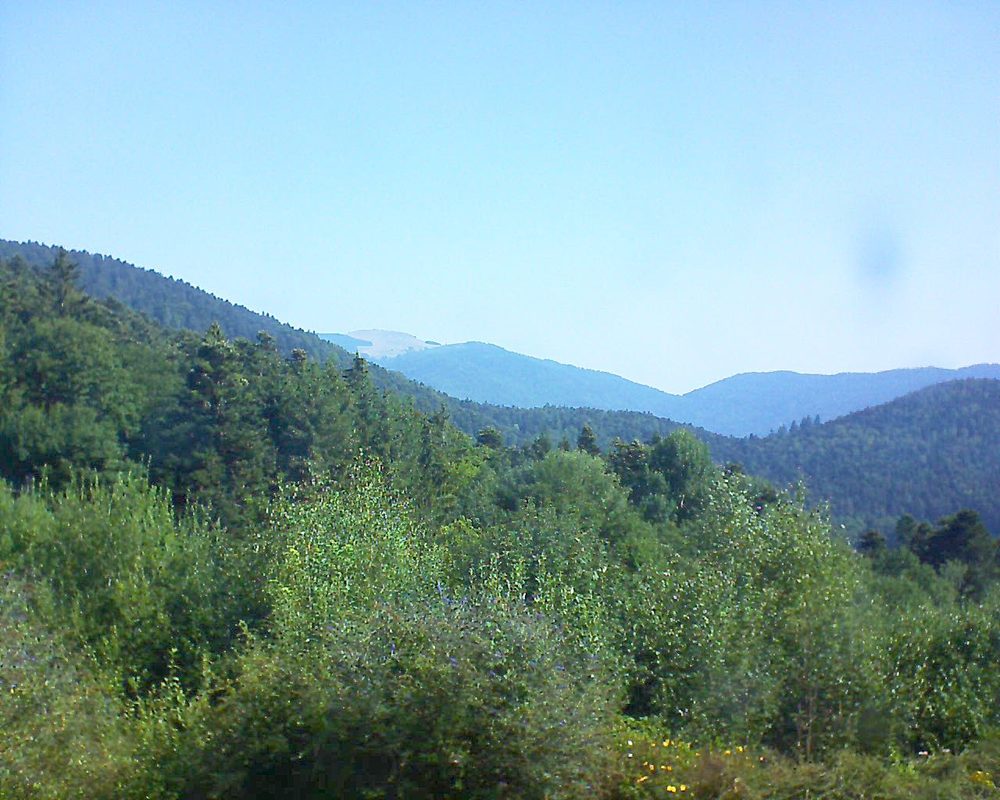 Le petit ballon vu depuis le Domaine Langmatt à Murbach le 03.08.2018 à 10:15 Le petit ballon (Alsace, Vosges) le 03.08.2018 à 10:15