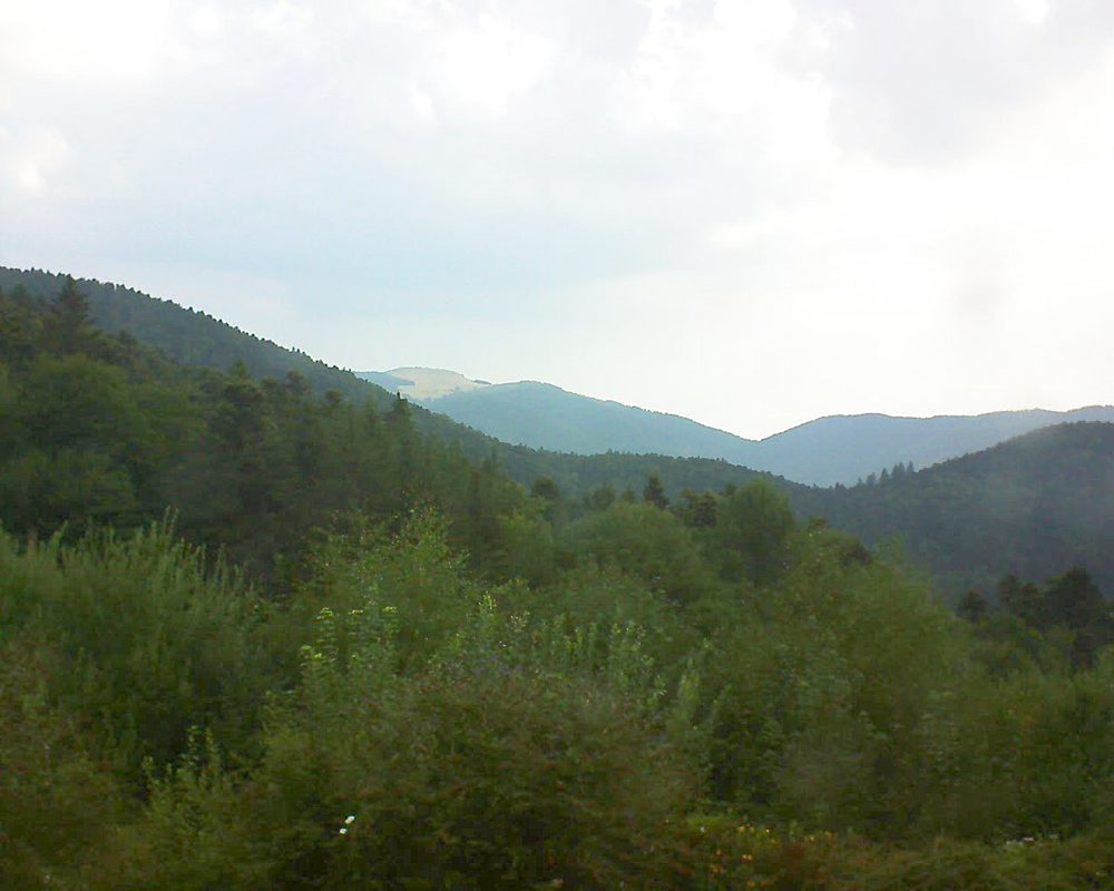 Le petit ballon vu depuis le Domaine Langmatt à Murbach le 04.08.2018 à 08:15 Le petit ballon (Alsace, Vosges) le 04.08.2018 à 08:15