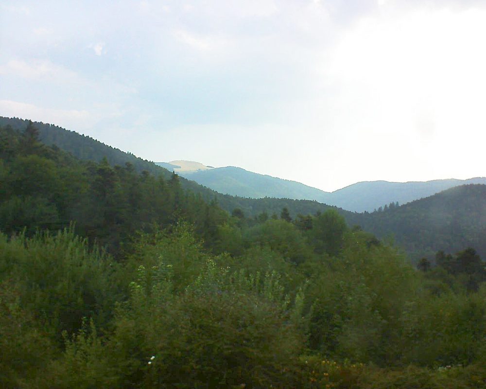 Le petit ballon vu depuis le Domaine Langmatt à Murbach le 04.08.2018 à 08:30 Le petit ballon (Alsace, Vosges) le 04.08.2018 à 08:30