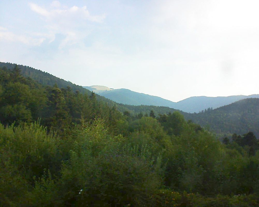 Le petit ballon vu depuis le Domaine Langmatt à Murbach le 04.08.2018 à 08:45 Le petit ballon (Alsace, Vosges) le 04.08.2018 à 08:45
