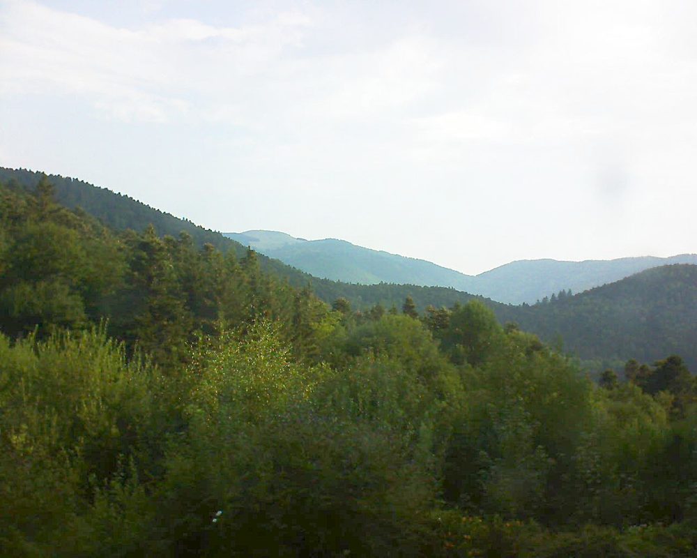 Le petit ballon vu depuis le Domaine Langmatt à Murbach le 04.08.2018 à 09:00 Le petit ballon (Alsace, Vosges) le 04.08.2018 à 09:00