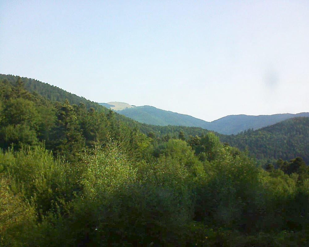 Le petit ballon vu depuis le Domaine Langmatt à Murbach le 05.08.2018 à 09:15 Le petit ballon (Alsace, Vosges) le 05.08.2018 à 09:15