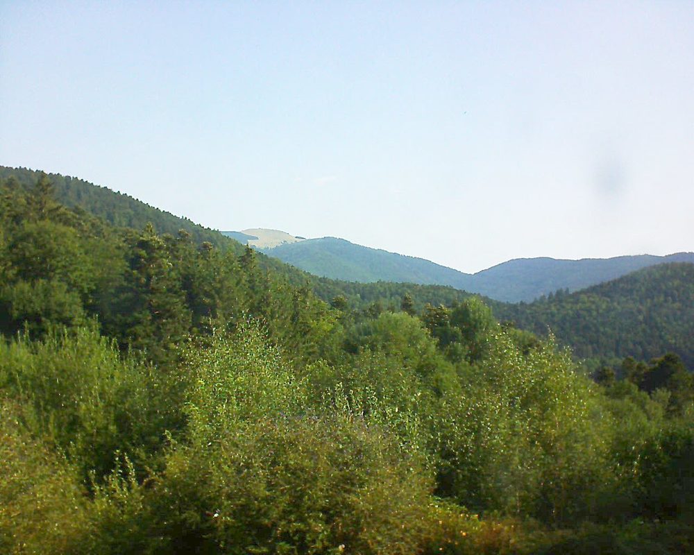 Le petit ballon vu depuis le Domaine Langmatt à Murbach le 05.08.2018 à 09:45 Le petit ballon (Alsace, Vosges) le 05.08.2018 à 09:45