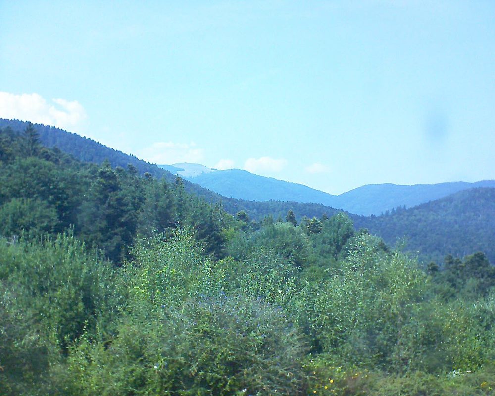 Le petit ballon vu depuis le Domaine Langmatt à Murbach le 05.08.2018 à 15:00 Le petit ballon (Alsace, Vosges) le 05.08.2018 à 15:00
