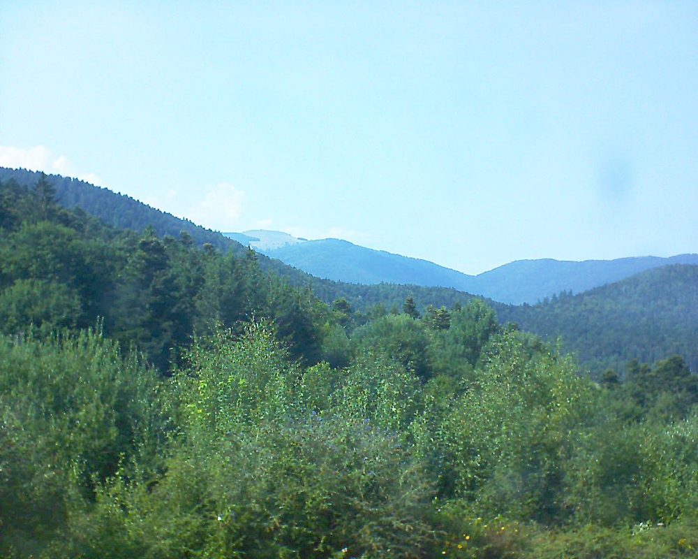 Le petit ballon vu depuis le Domaine Langmatt à Murbach le 05.08.2018 à 16:15 Le petit ballon (Alsace, Vosges) le 05.08.2018 à 16:15