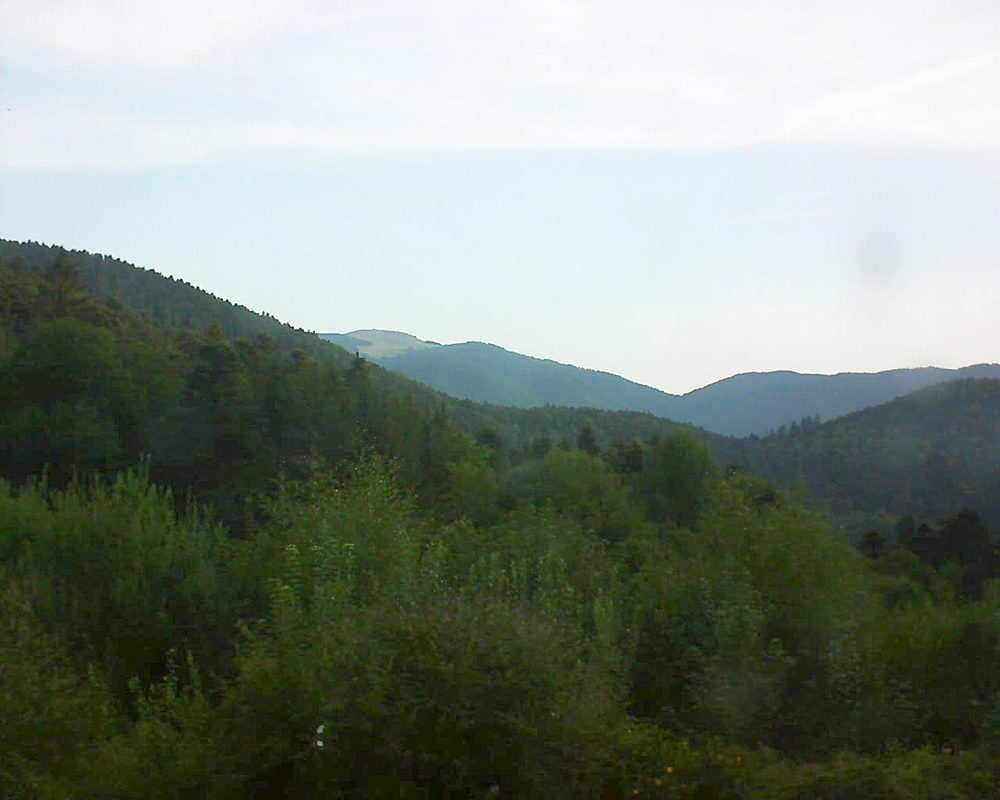 Le petit ballon vu depuis le Domaine Langmatt à Murbach le 06.08.2018 à 07:30 Le petit ballon (Alsace, Vosges) le 06.08.2018 à 07:30