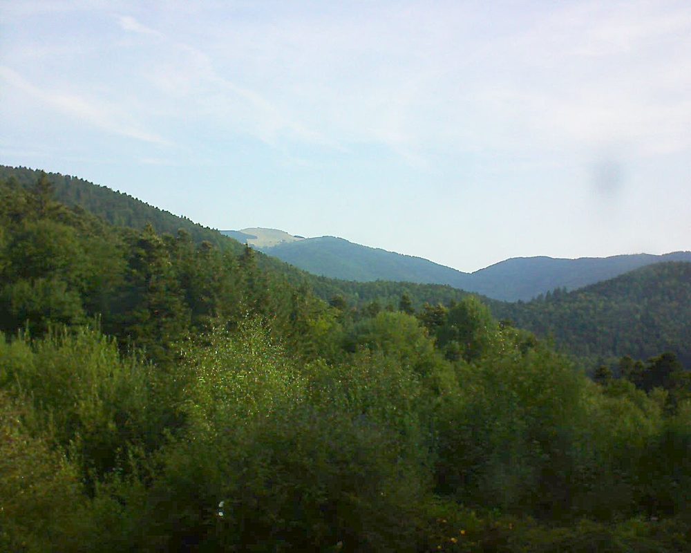 Le petit ballon vu depuis le Domaine Langmatt à Murbach le 06.08.2018 à 09:15 Le petit ballon (Alsace, Vosges) le 06.08.2018 à 09:15