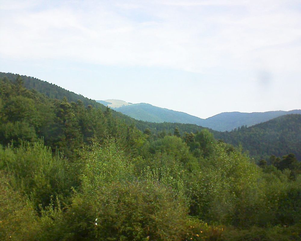 Le petit ballon vu depuis le Domaine Langmatt à Murbach le 06.08.2018 à 09:45 Le petit ballon (Alsace, Vosges) le 06.08.2018 à 09:45