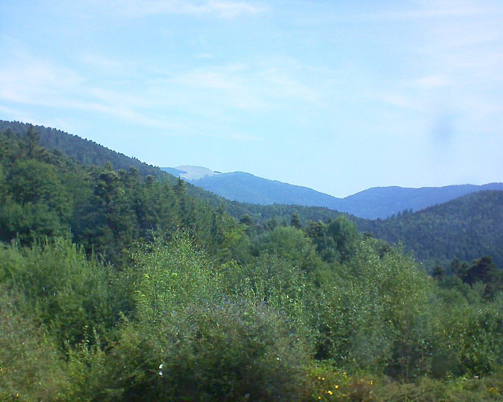 Le petit ballon vu depuis le Domaine Langmatt à Murbach le 06.08.2018 à 10:45 Le petit ballon (Alsace, Vosges) le 06.08.2018 à 10:45