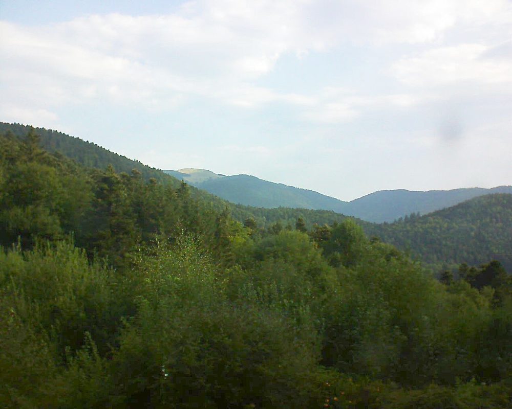 Le petit ballon vu depuis le Domaine Langmatt à Murbach le 07.08.2018 à 09:00 Le petit ballon (Alsace, Vosges) le 07.08.2018 à 09:00
