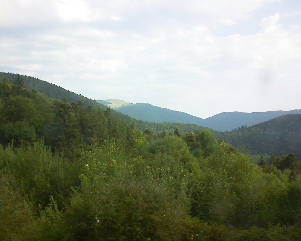 Le petit ballon vu depuis le Domaine Langmatt à Murbach le 07.08.2018 à 09:45 Le petit ballon (Alsace, Vosges) le 07.08.2018 à 09:45