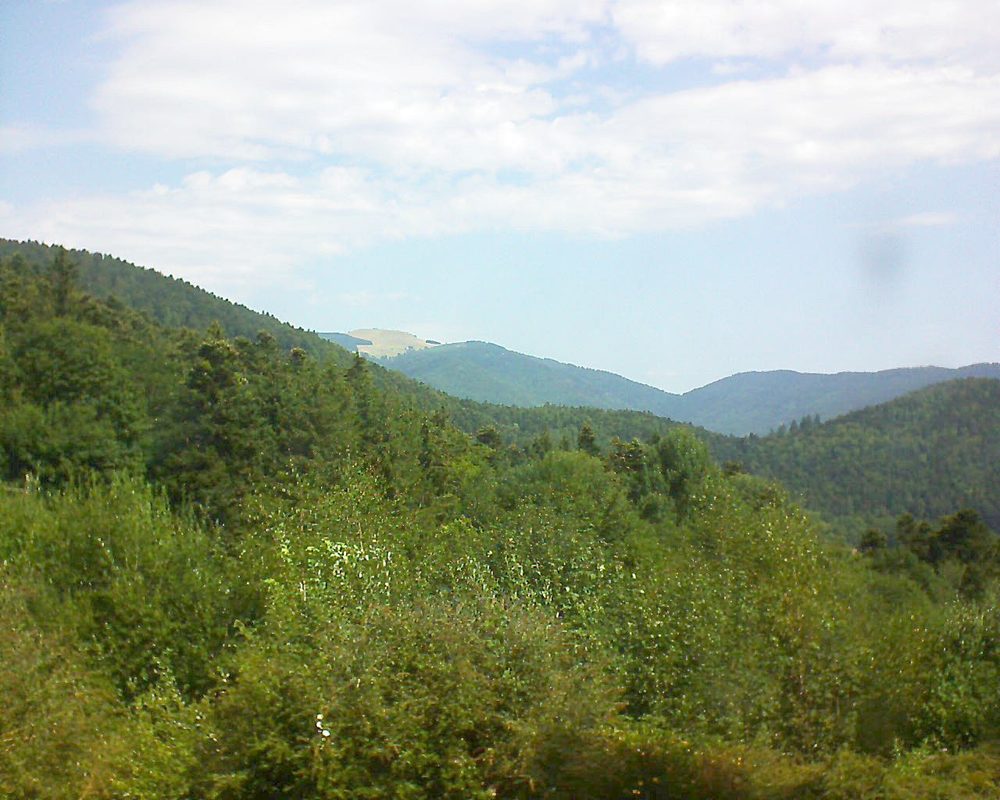 Le petit ballon vu depuis le Domaine Langmatt à Murbach le 07.08.2018 à 11:45 Le petit ballon (Alsace, Vosges) le 07.08.2018 à 11:45