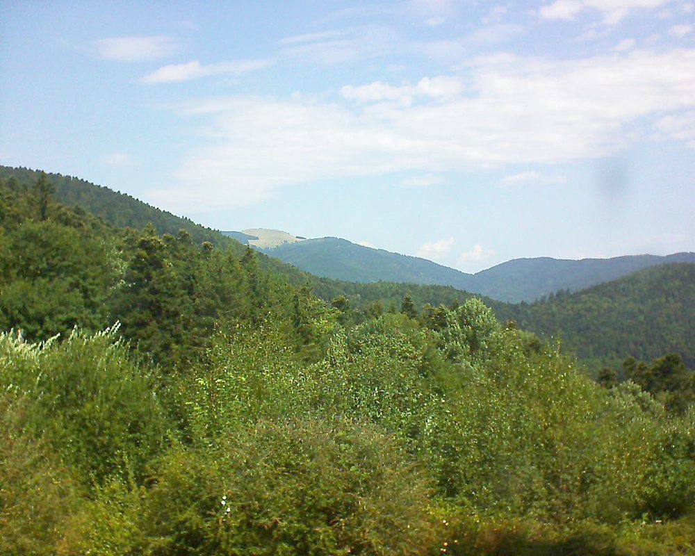 Le petit ballon vu depuis le Domaine Langmatt à Murbach le 07.08.2018 à 12:15 Le petit ballon (Alsace, Vosges) le 07.08.2018 à 12:15