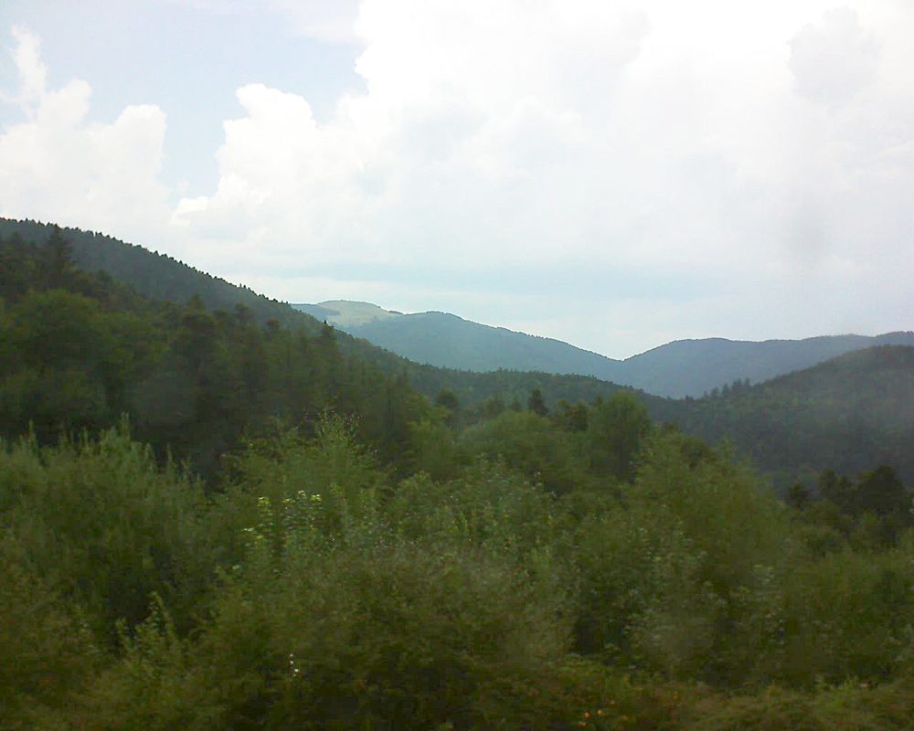 Le petit ballon vu depuis le Domaine Langmatt à Murbach le 07.08.2018 à 14:45 Le petit ballon (Alsace, Vosges) le 07.08.2018 à 14:45