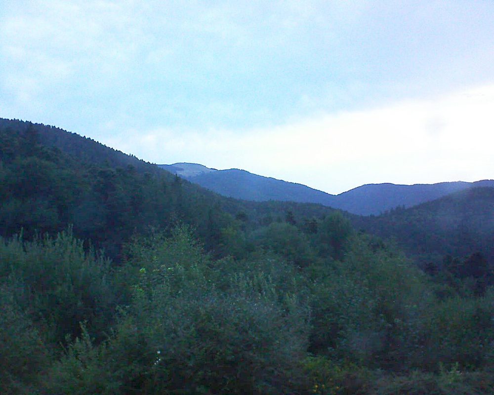 Le petit ballon vu depuis le Domaine Langmatt à Murbach le 08.08.2018 à 06:30 Le petit ballon (Alsace, Vosges) le 08.08.2018 à 06:30