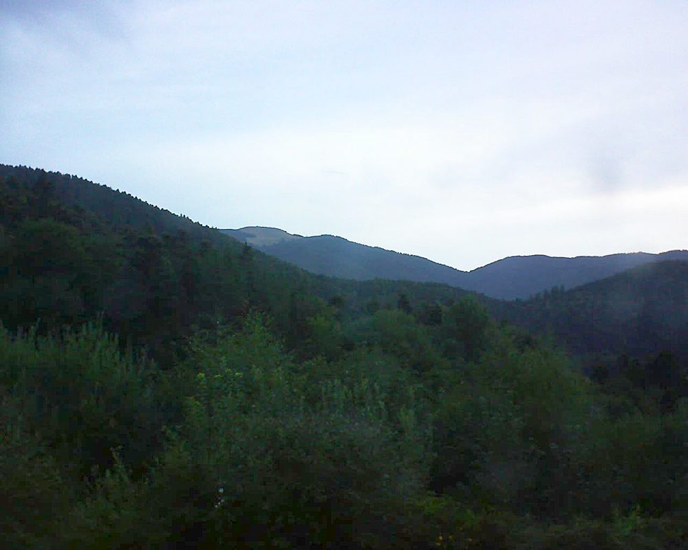 Le petit ballon vu depuis le Domaine Langmatt à Murbach le 08.08.2018 à 06:45 Le petit ballon (Alsace, Vosges) le 08.08.2018 à 06:45