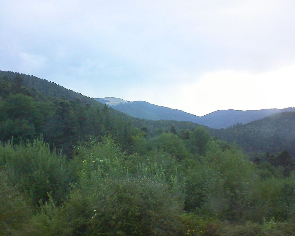 Le petit ballon vu depuis le Domaine Langmatt à Murbach le 08.08.2018 à 07:00 Le petit ballon (Alsace, Vosges) le 08.08.2018 à 07:00